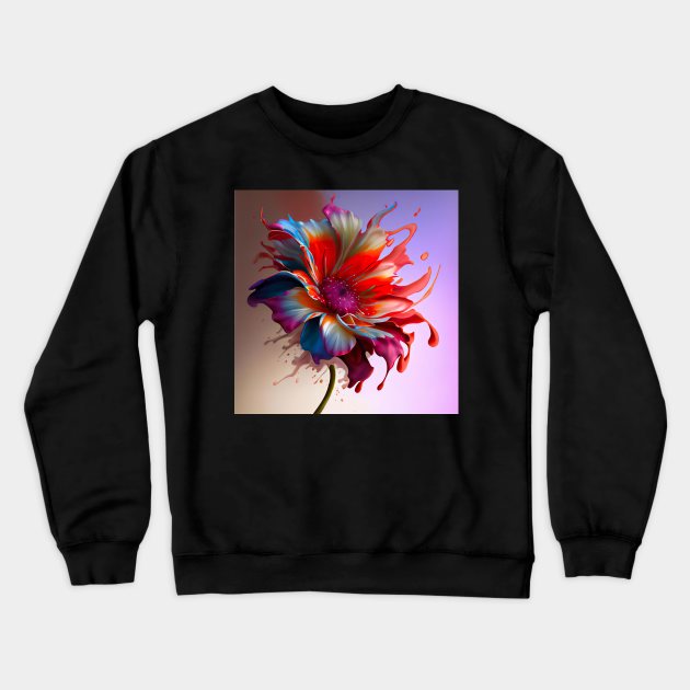 Floral Artwork Designs Crewneck Sweatshirt by Flowers Art by PhotoCreationXP